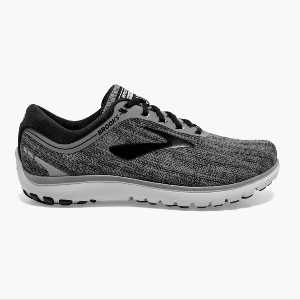 Brooks Men's PureFlow 7 Grey Black Running Shoes Athletic Sneakers, Sz 10.5